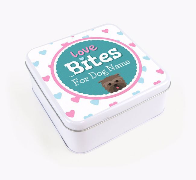 Personalised 'Love bites' Square Tin for your {breedFullName}